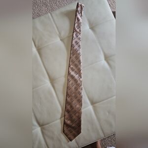 Vintage GG Gucci Golden Brown Tie with Iconic Logo Pattern